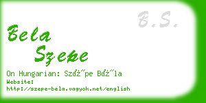 bela szepe business card